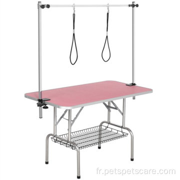 Rack de rangement de table de toilettage réglable pour animaux de compagnie